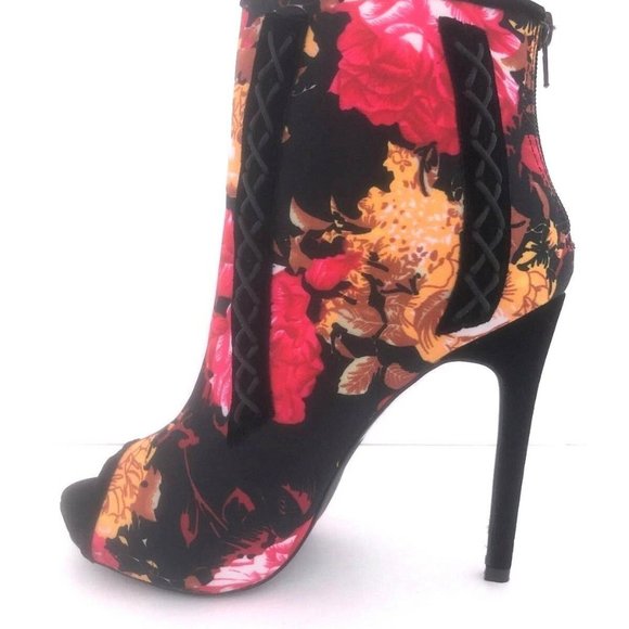 New Madison Chiquita Floral Velvet  booties Size 9 - Picture 4 of 5